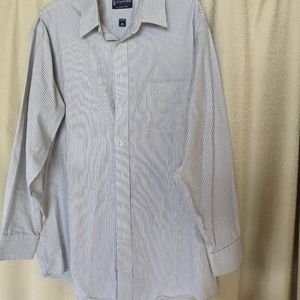 Stafford Gray Stripe Long Sleeve Dress Shirt